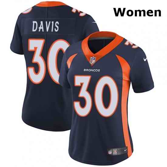 Womens Nike Denver Broncos 30 Terrell Davis Elite Navy Blue Alternate NFL Jersey
